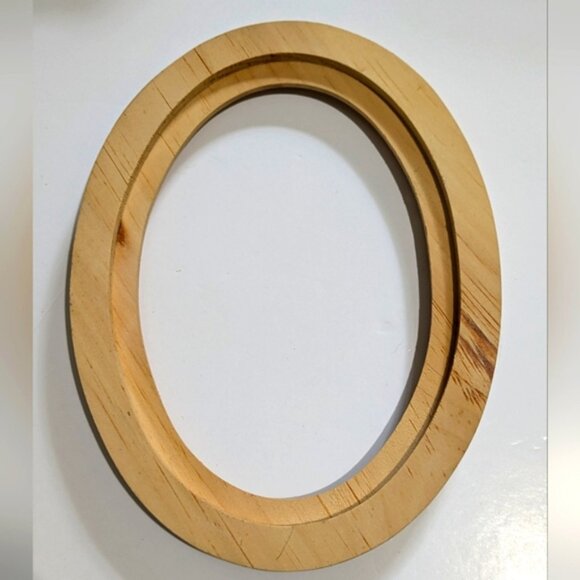 2 Natural Wood Oval Frames Arts & Craft Supplies Decorative CrOne Sizes-stitch - Picture 7 of 9